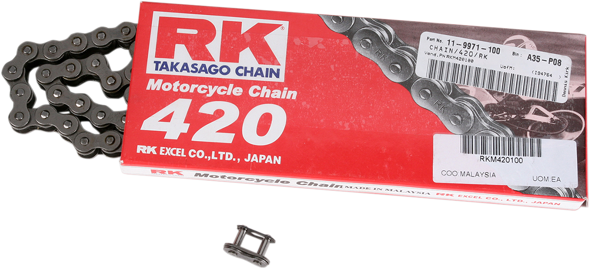 RK Racing Chain M420-CL 420 Series Standard Non O-Ring Clip-Type Connecting Link
